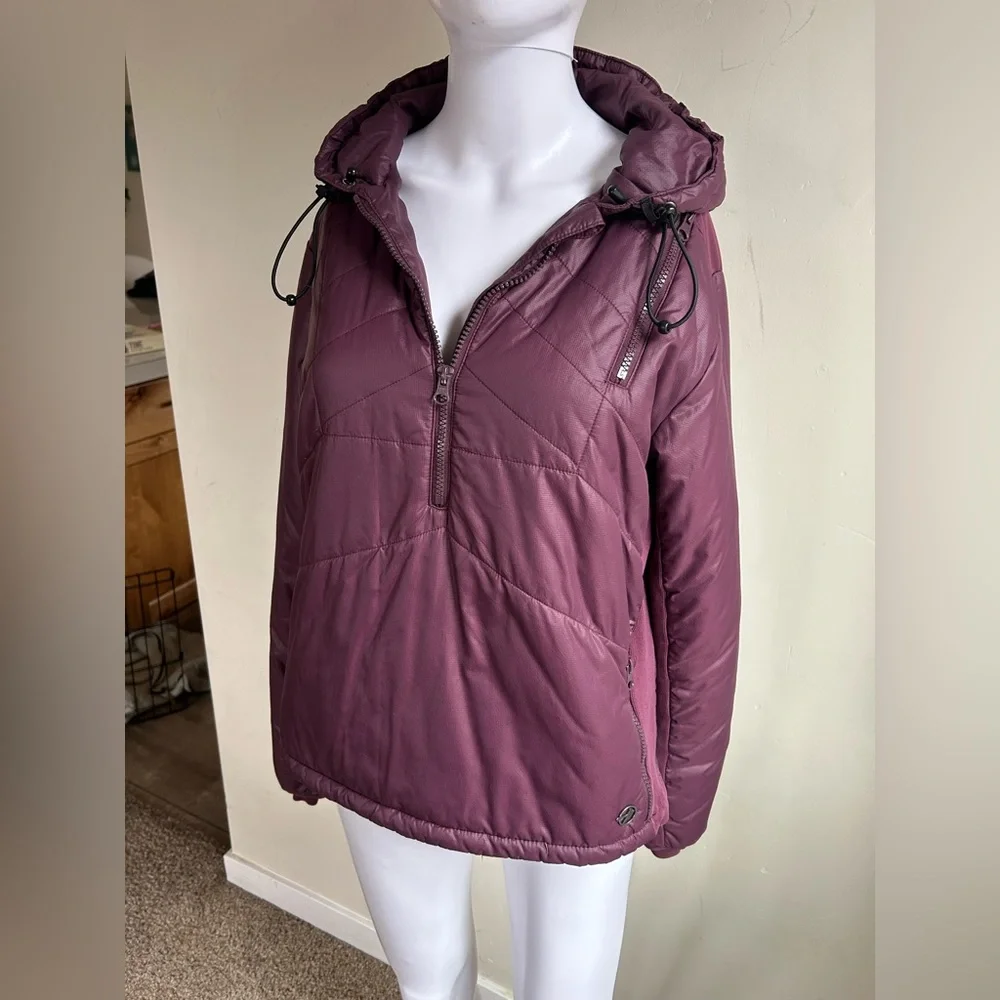 Oiselle Puffer Jacket Pullover 1/2 Zip Hooded Purple Women’s M Athleisure - Picture 16 of 16